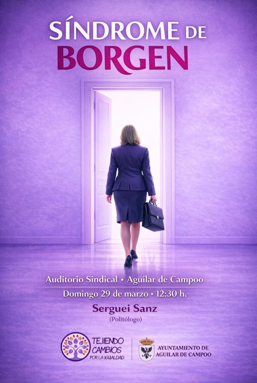 Cartel sobre la charla del síndrome de Borgen