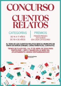 Cartel del concurso de cuentos y relatos en Venta de Baños