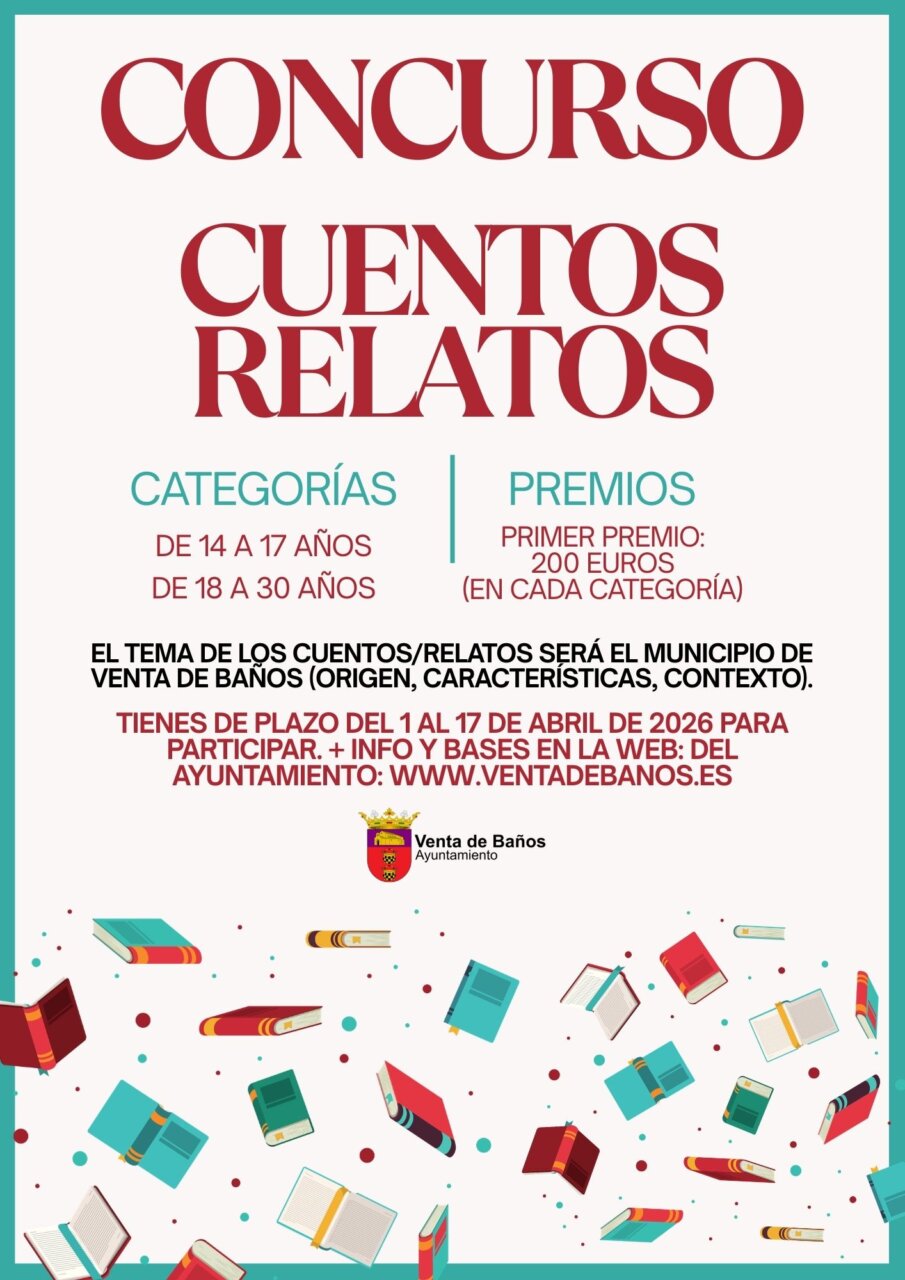 Cartel del concurso de cuentos y relatos en Venta de Baños