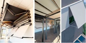 Muestra de diferentes tipos de toldos y pérgolas modernas