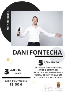 Dani Fontecha en su monólogo en la Casa del Pueblo de Barruelo de Santullán