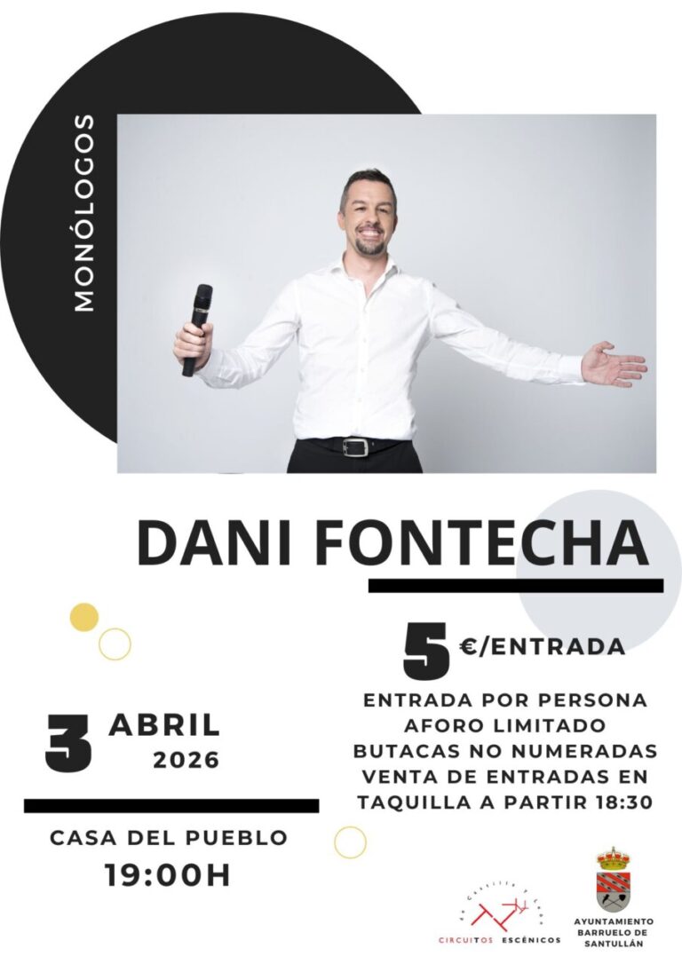 Dani Fontecha en su monólogo en la Casa del Pueblo de Barruelo de Santullán