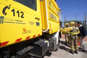 Camión autobomba de la nueva unidad antiincendios en Palencia