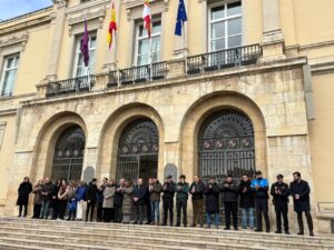 Concentración en la Plaza Mayor de Palencia en recuerdo de víctimas del terrorismo