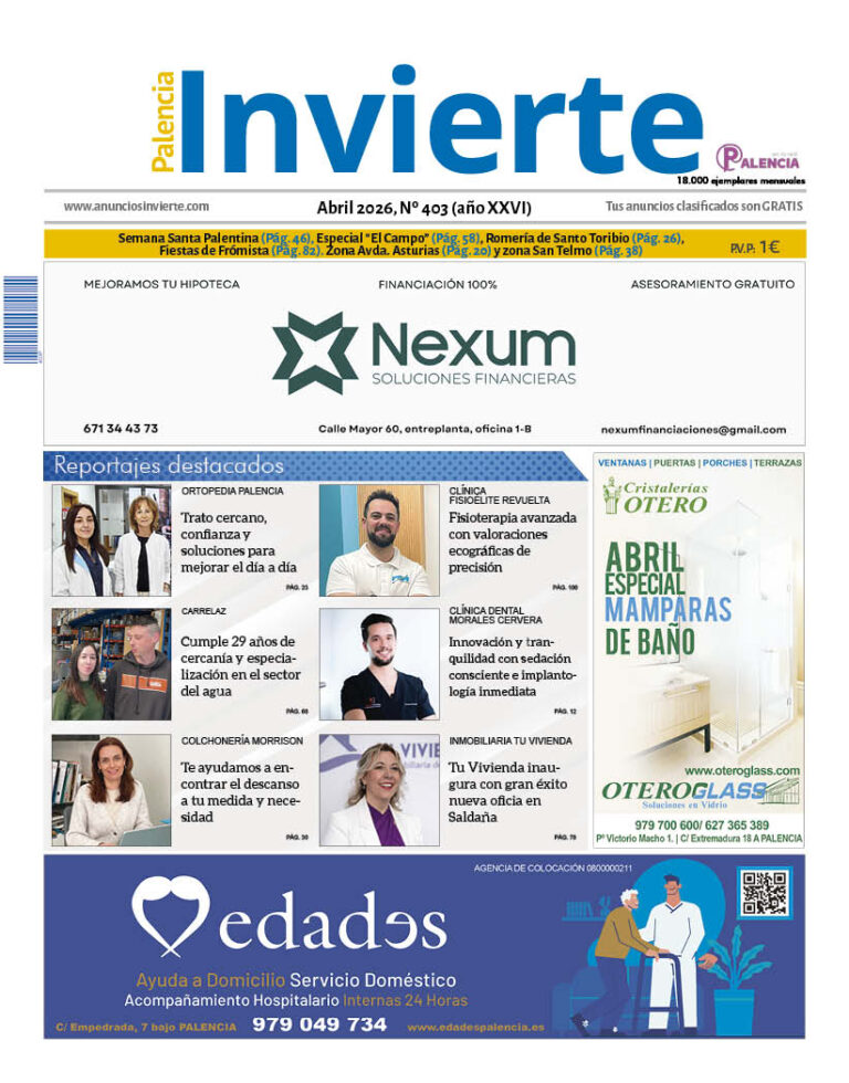 Portada de la revista Palencia Invierte de abril de 2026