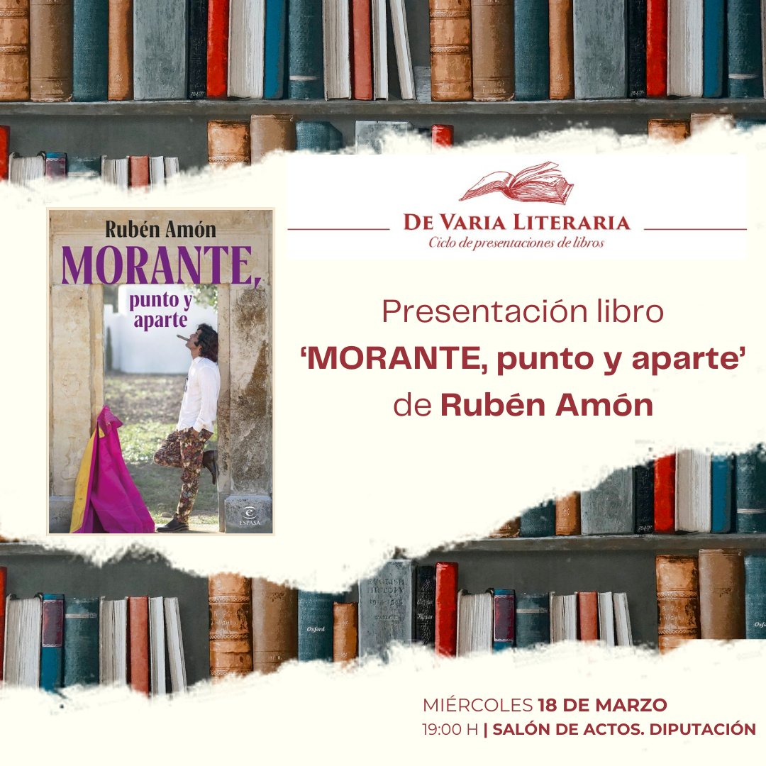 Rubén Amón presenta su libro Morante, punto y aparte en un evento literario.