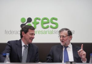 Mariano Rajoy y Alfonso Fernández Mañueco en un evento empresarial