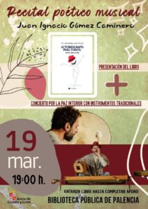 Cartel del recital poético musical de Juan Ignacio Gómez-Caminero