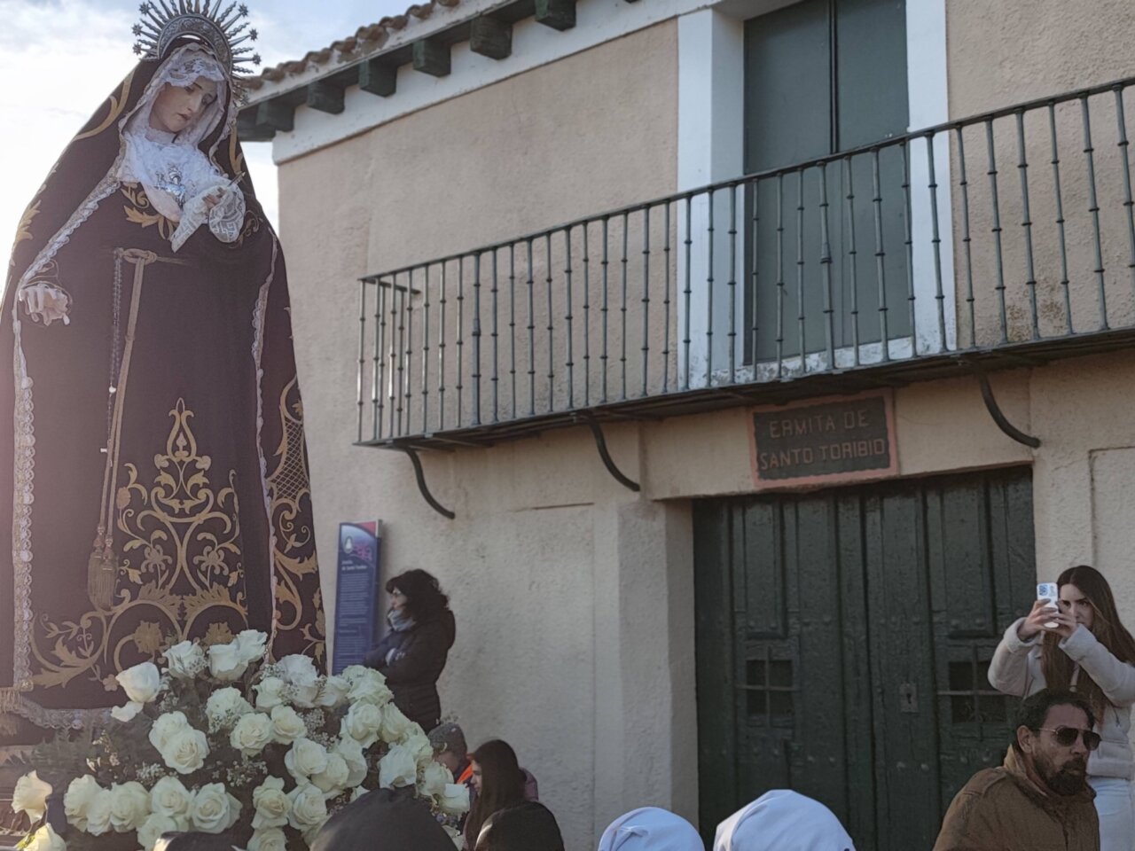 Imagen de la Virgen del Dolor en la procesión del Rosario del Dolor