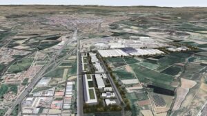 Vista aérea de un proyecto de suelo industrial en Palencia