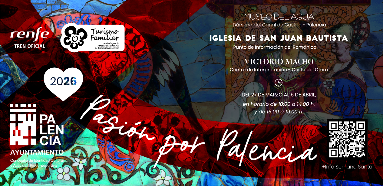 Flyer promocional de actividades para Semana Santa en Palencia 2026