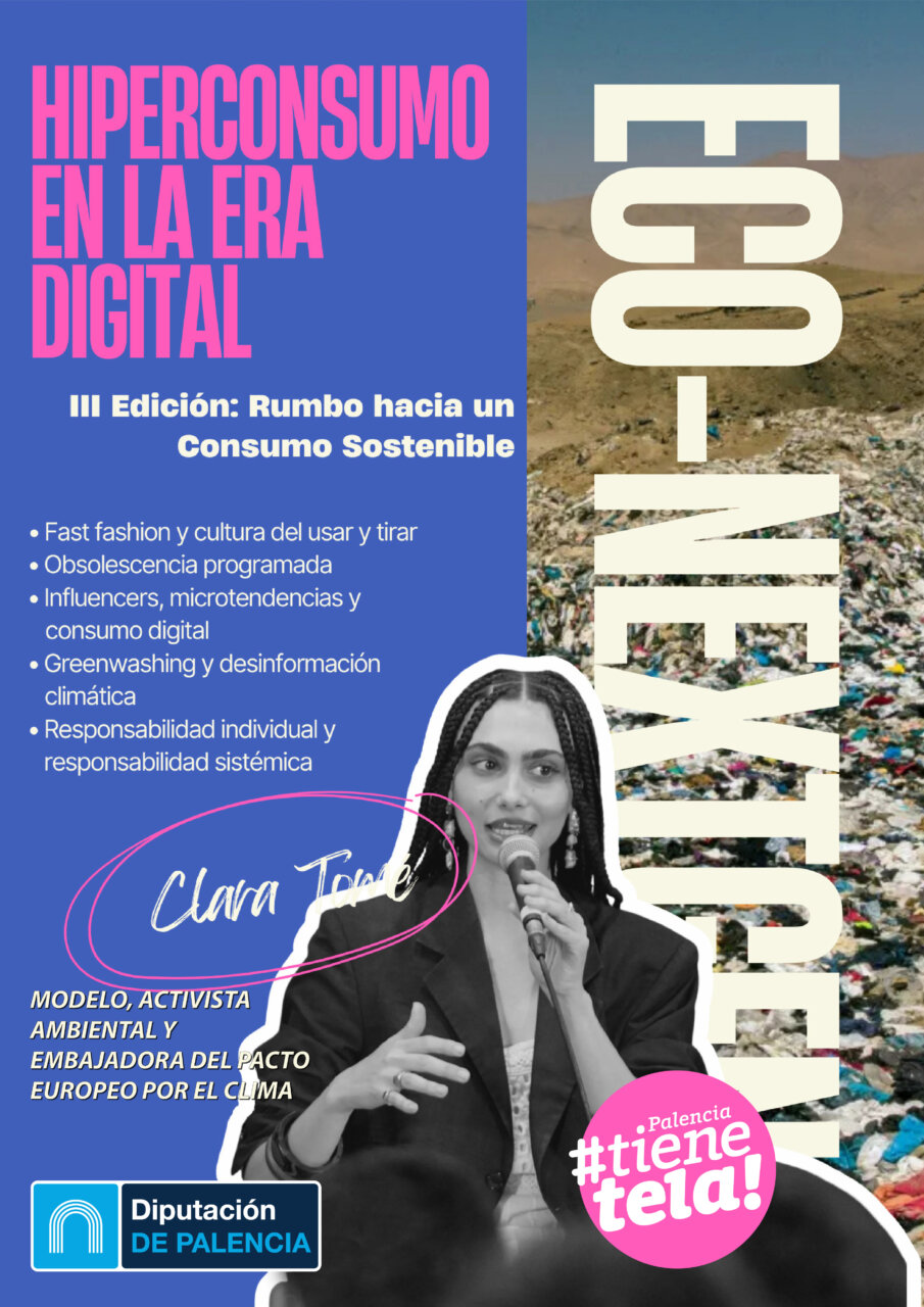 Cartel de conferencias sobre consumo sostenible con Clara Tomé