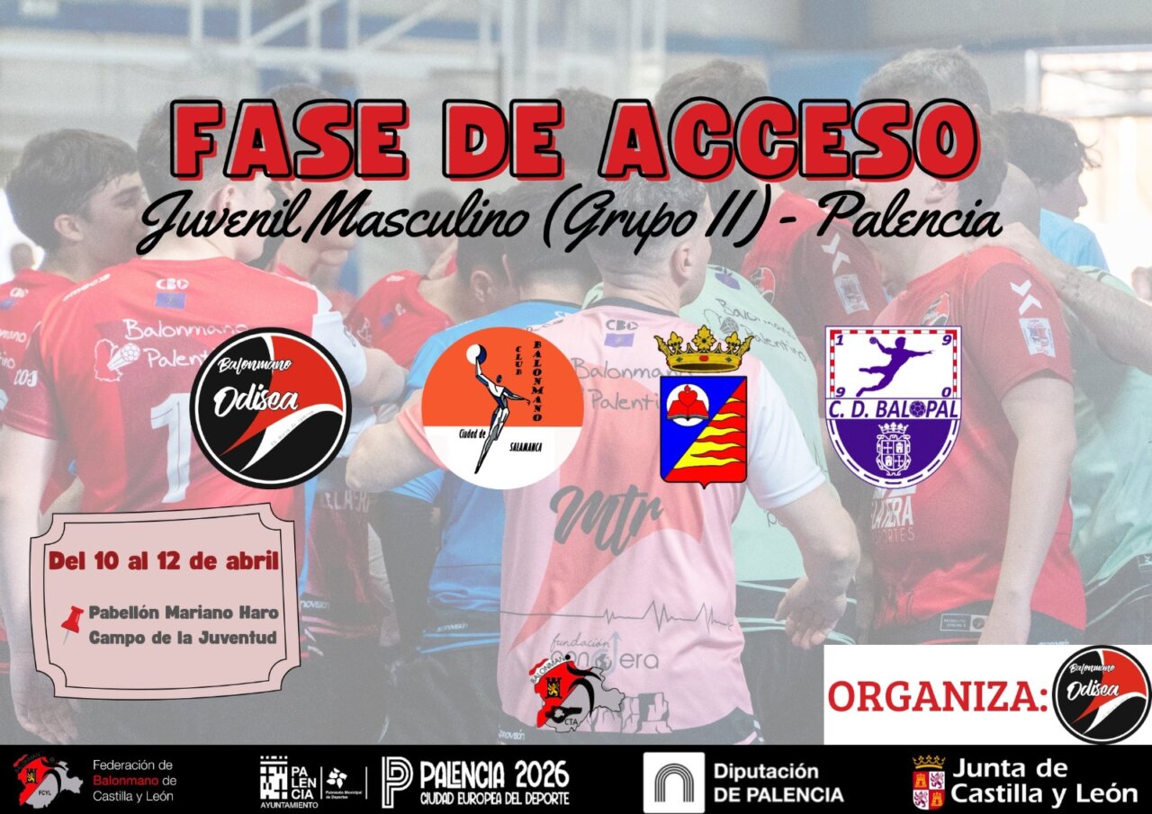 Cartel de la fase de acceso juvenil masculino en Palencia