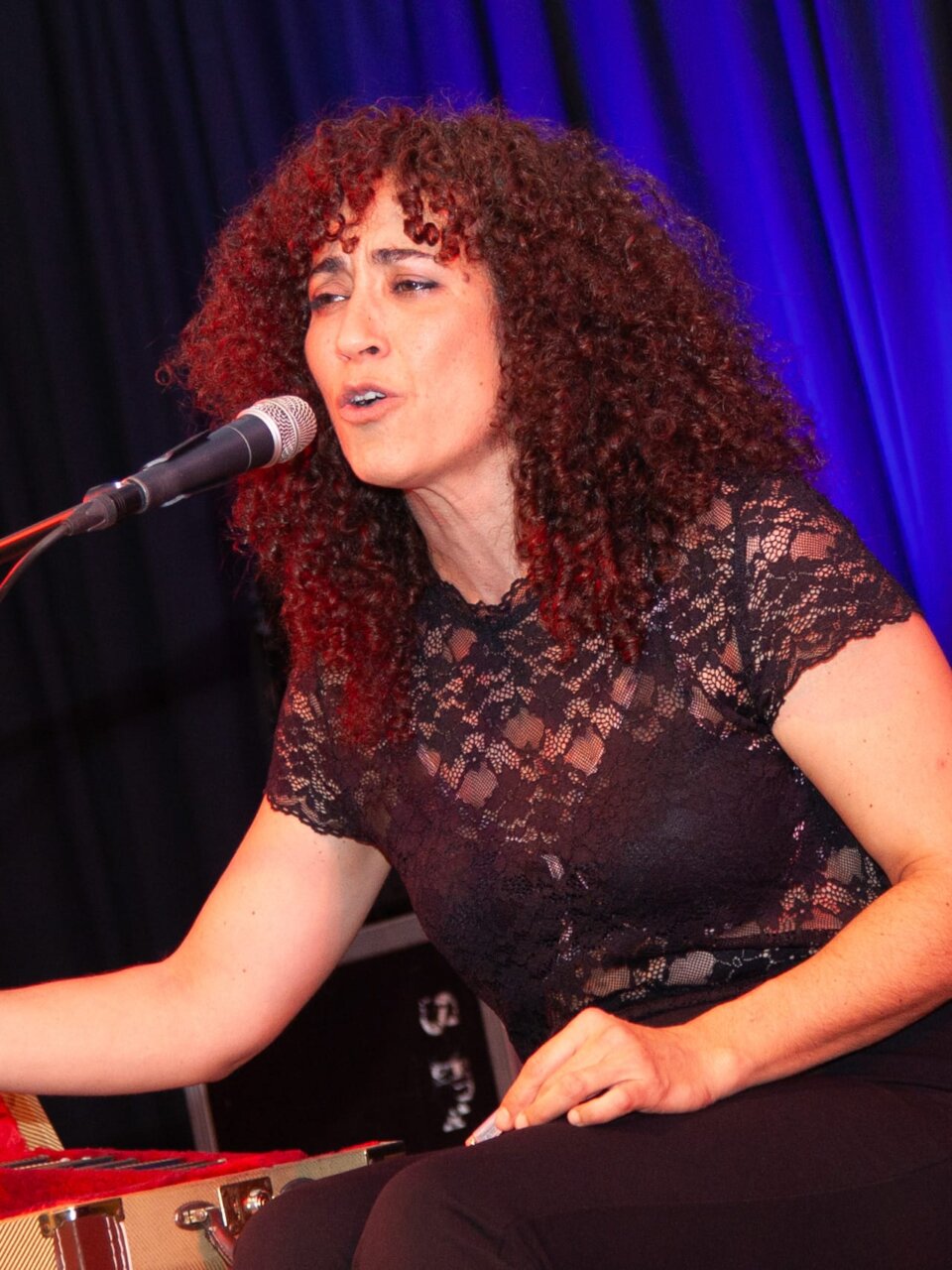 Mujer cantando en el Festi Blues de Venta de Baños
