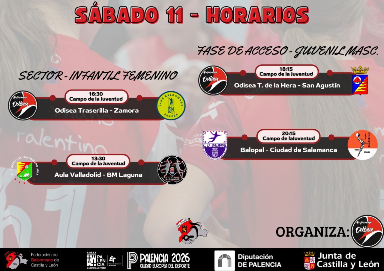 Horarios de partidos del Club Balonmano Odisea en Palencia