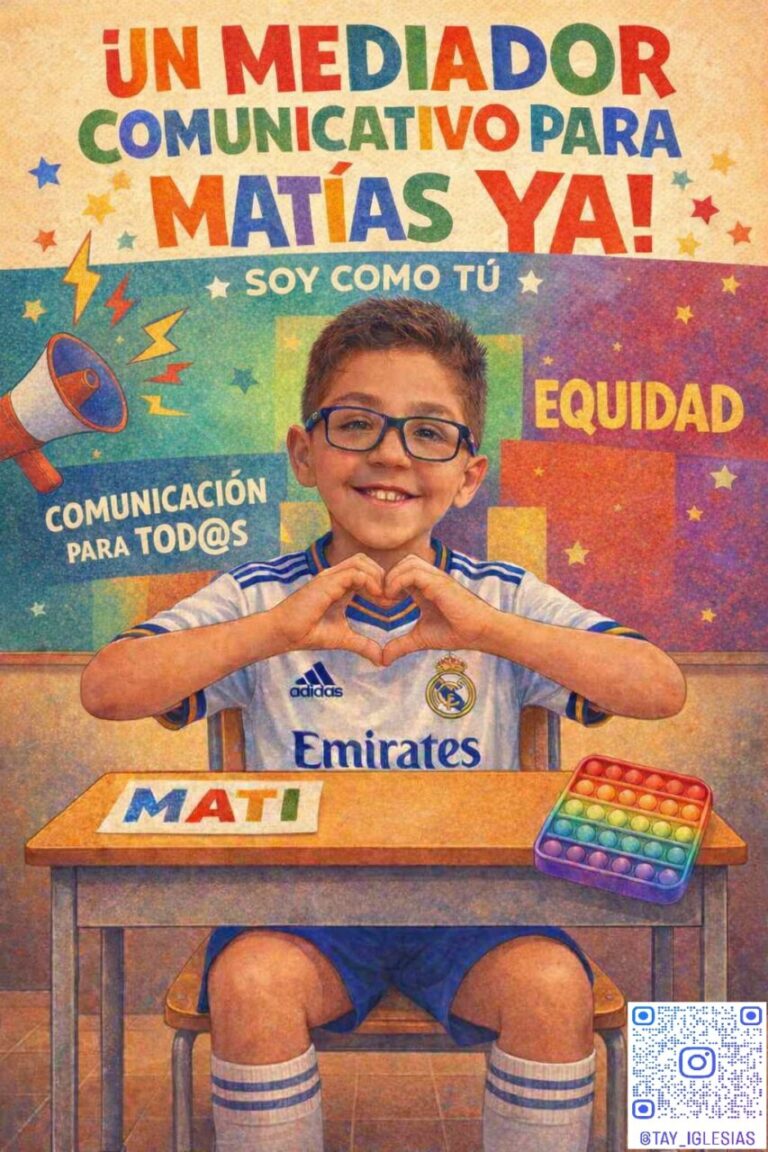 Niño sonriente haciendo un corazón con las manos en clase.