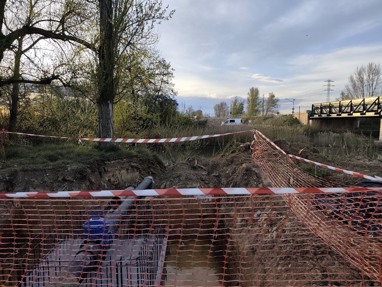 Obras en el viaducto sobre el río Carrión en Palencia