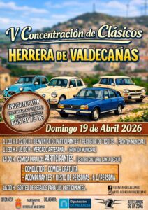 Coches clásicos en la V Concentración de Clásicos en Herrera de Valdecañas