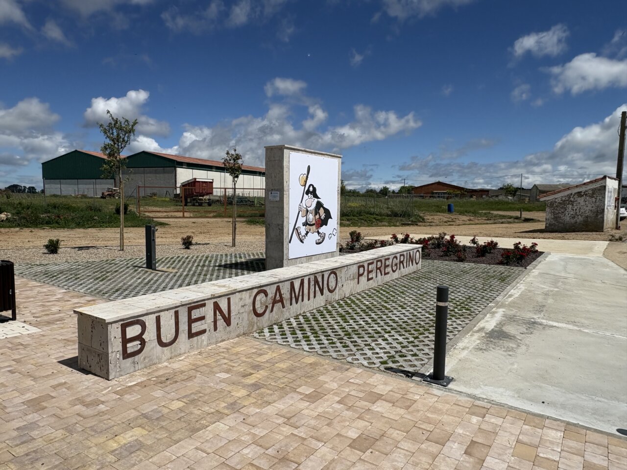 Área de descanso para peregrinos en Itero de la Vega, Palencia.