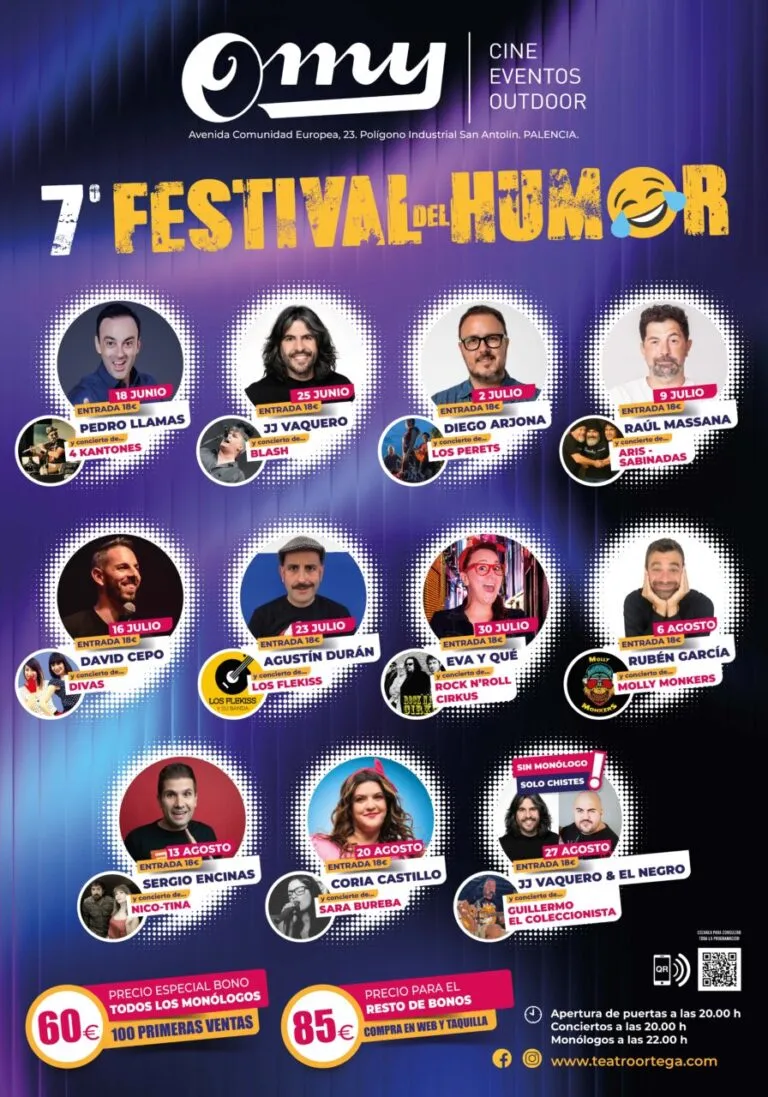 Cartel del VII Festival del Humor en OMY con fechas y artistas