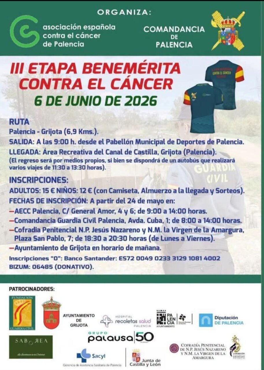 Cartel de la III Etapa Benemérita Contra el Cáncer en Palencia