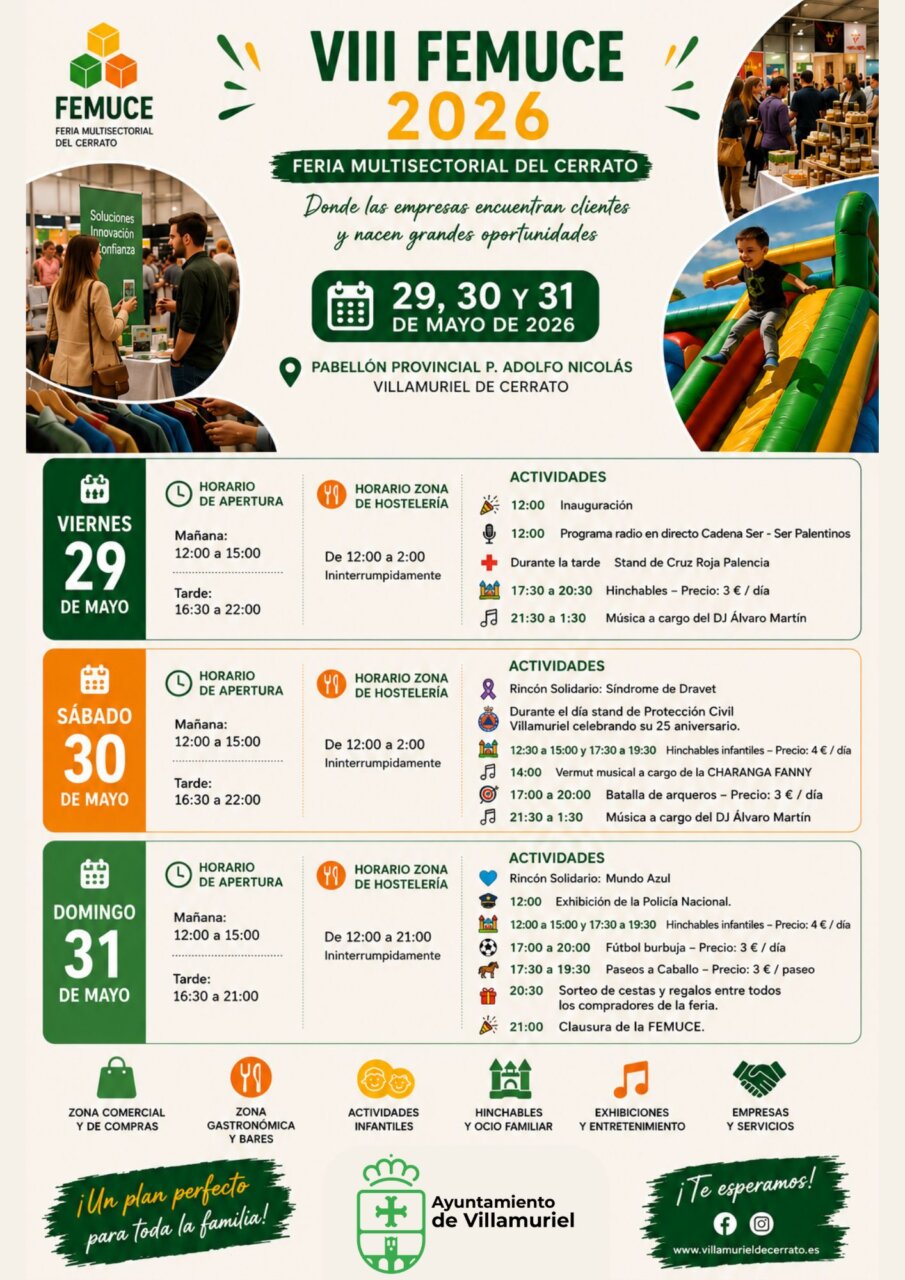 Cartel de la VIII edición de FEMUCE en Villamuriel de Cerrato