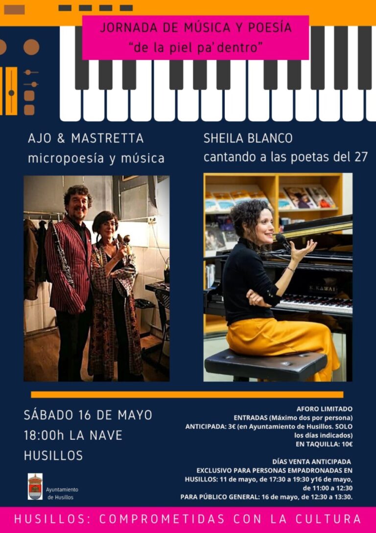 Cartel del evento de música y poesía en Husillos