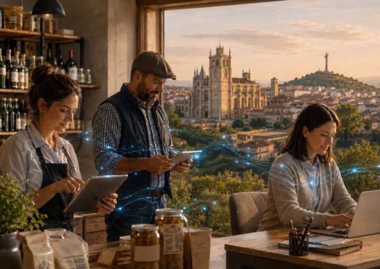 Trabajando con tecnología en un entorno de negocio en Palencia