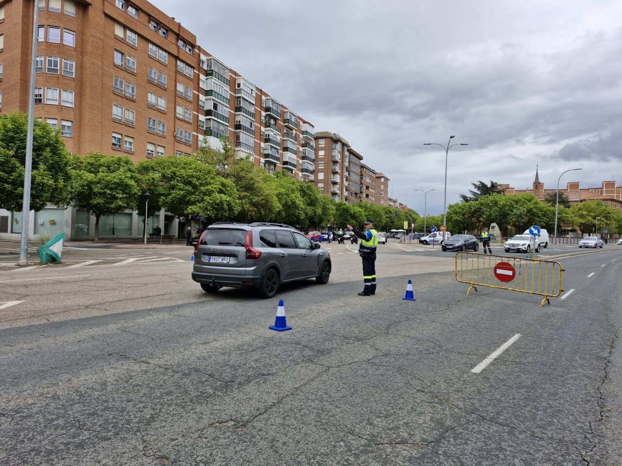 Controles de seguridad de la Policía Local durante la ITA 2026 en Palencia.