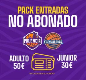 Cartel de entradas no abonado para el partido Palencia contra Fuenlabrada