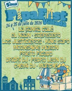 Cartel del festival Pipafest con artistas y actividades en Villada