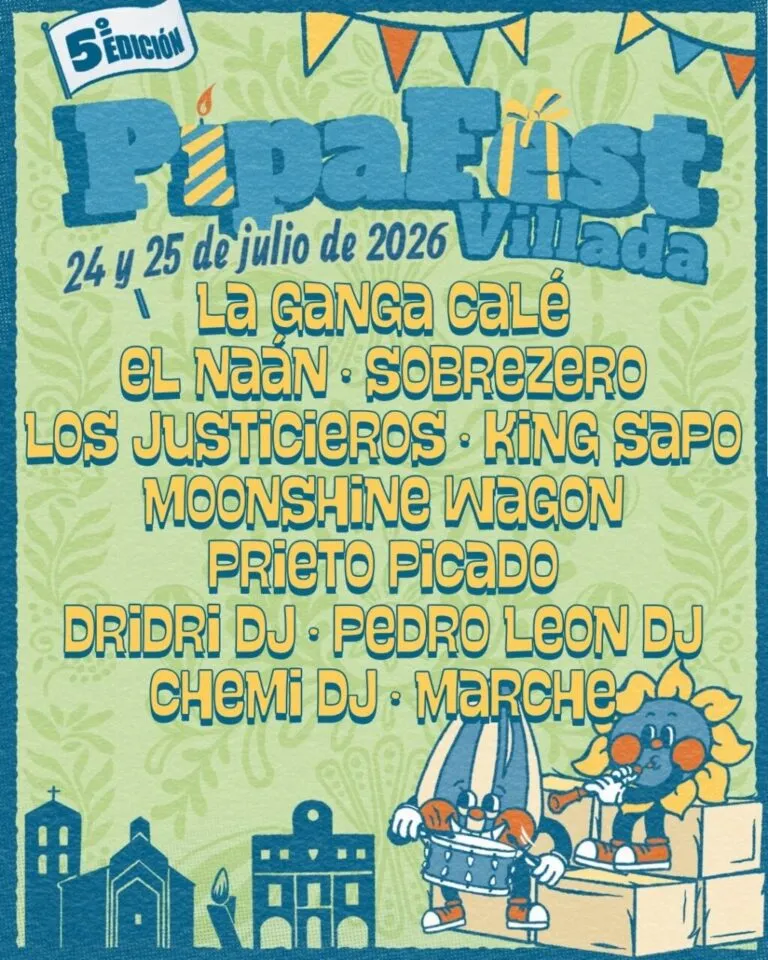 Cartel del festival Pipafest con artistas y actividades en Villada