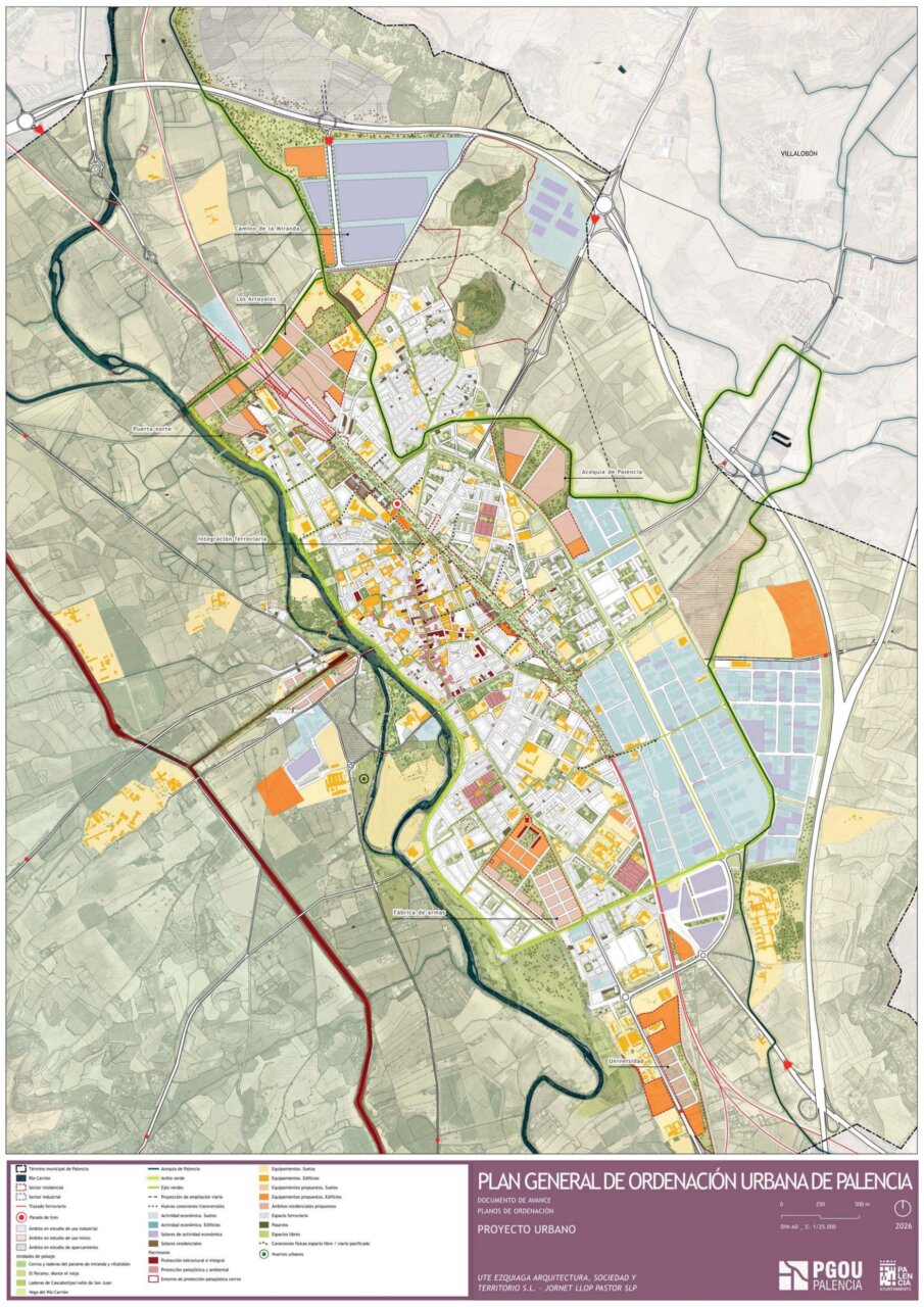Mapa del avance del Plan General de Ordenación Urbana de Palencia
