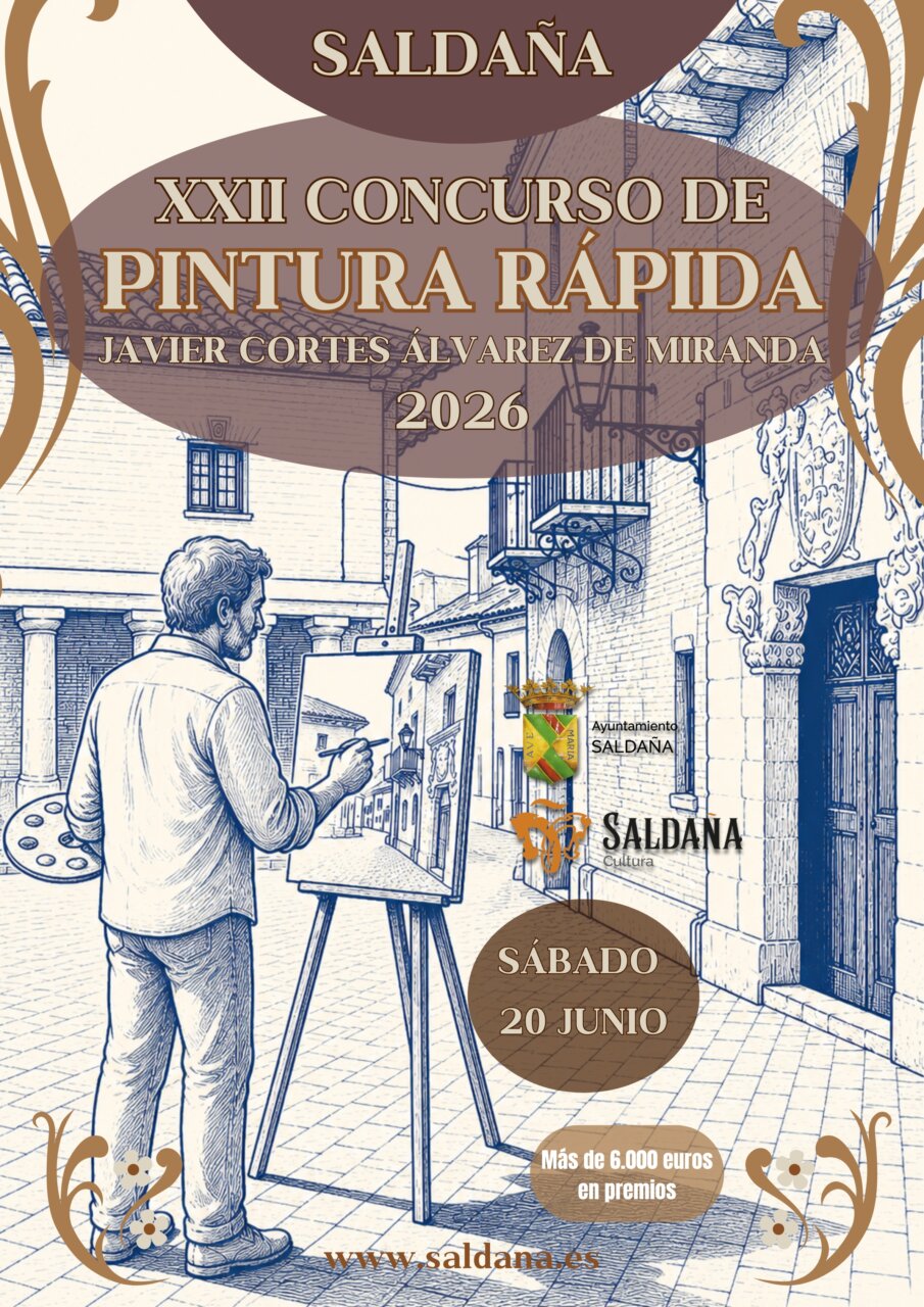 Cartel del XXII Concurso de Pintura Rápida en Saldaña, 2026.