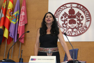 María Tejedor en su toma de posesión como vicerrectora del campus de la UVa en Palencia