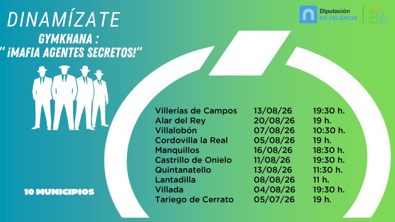 Cartel del programa de ocio juvenil de verano en Palencia con actividades y fechas.