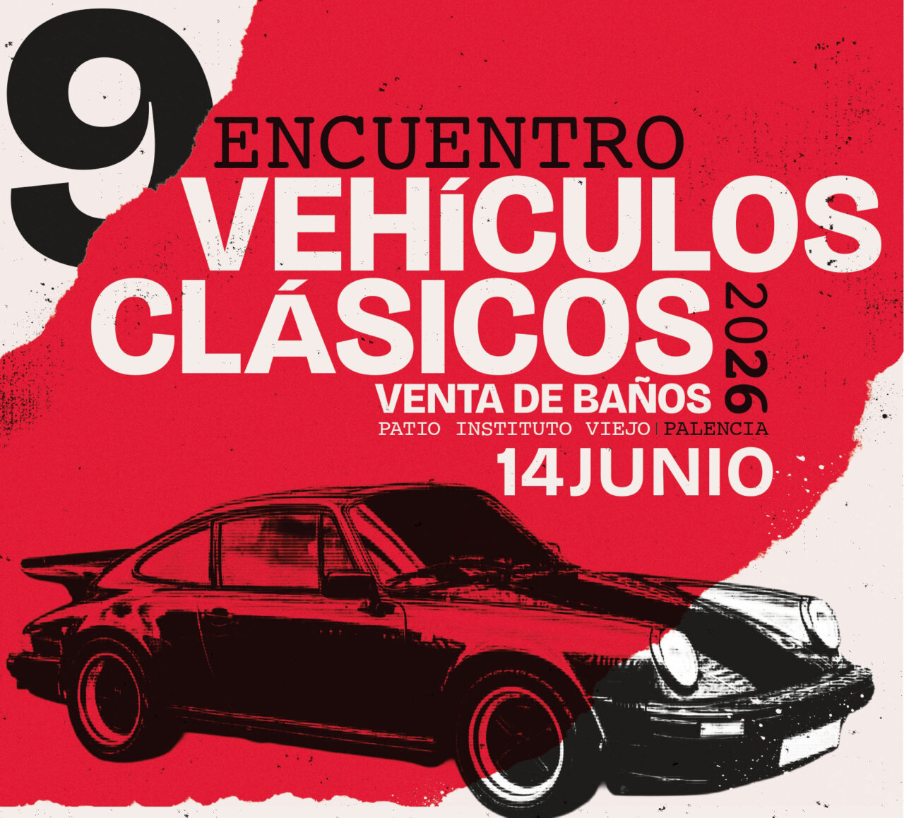 Cartel del 9º Encuentro de Vehículos Clásicos en Venta de Baños