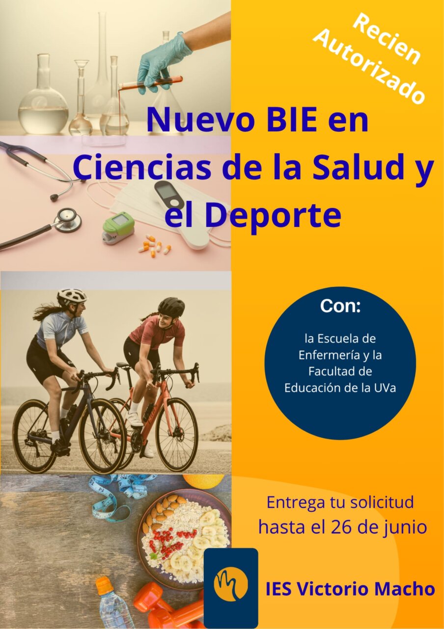 Cartel del nuevo Bachillerato en Ciencias de la Salud y el Deporte
