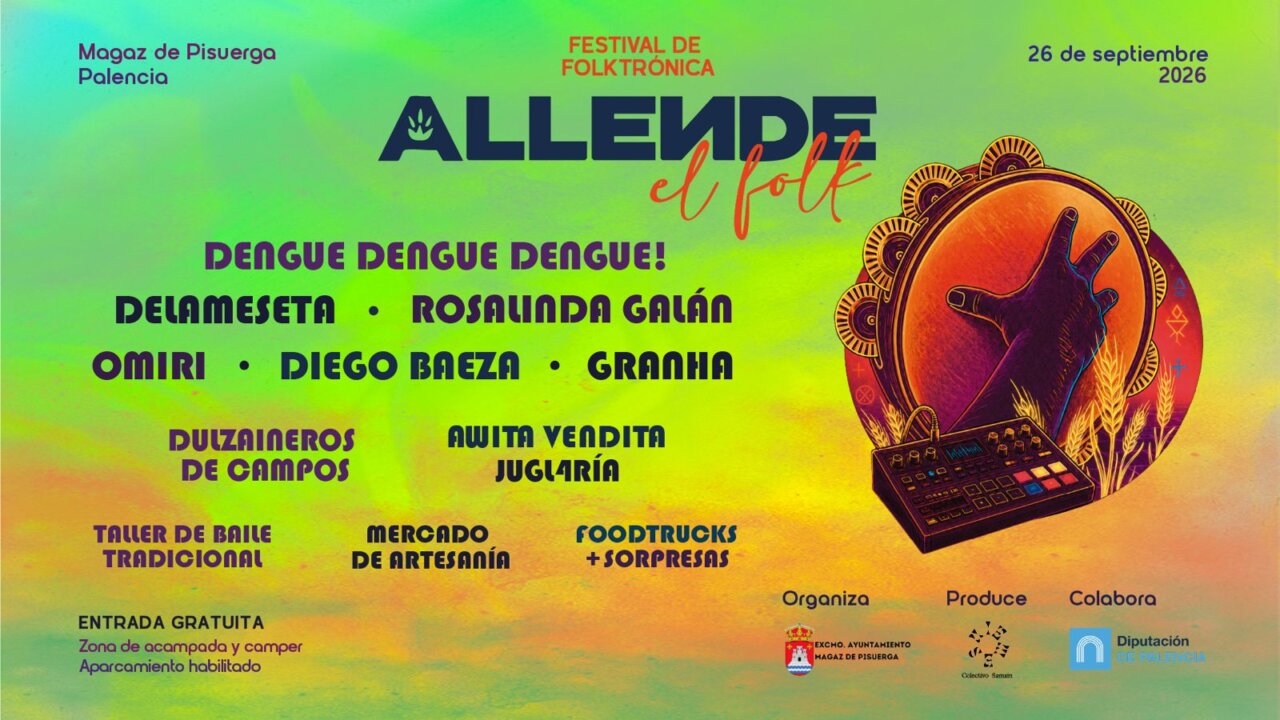 Cartel del festival Allende el Folk en Magaz de Pisuerga