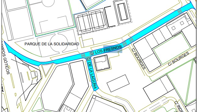 Mapa de calles Los Fresnos y Laguna en Palencia