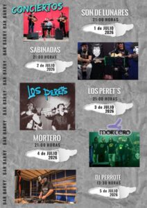 Cartel de conciertos del Bar Barry para su 56 aniversario en julio