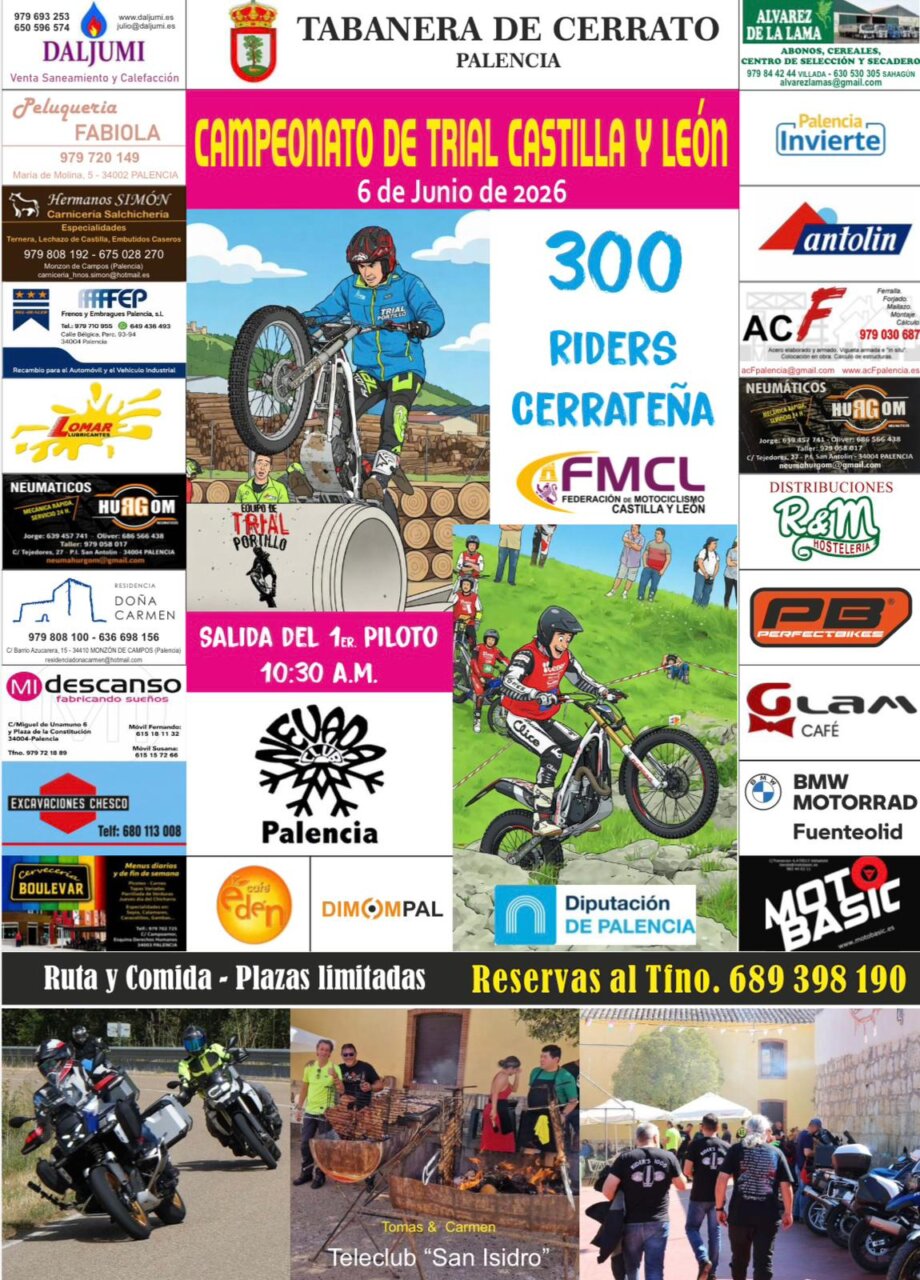 Cartel del Campeonato de Trial de Castilla y León en Tabanera de Cerrato