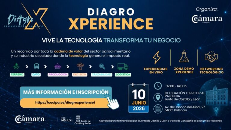 Evento DIAGRO XPERIENCE sobre tecnología agroalimentaria en Palencia