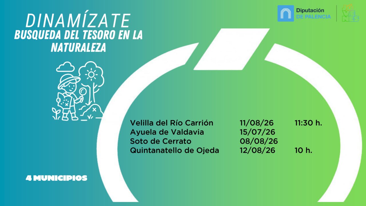 Cartel del programa de dinamización juvenil en Palencia para verano 2026