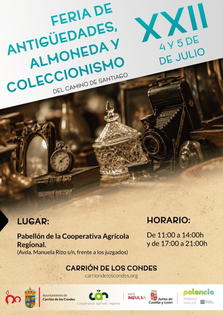 Cartel de la XXII Feria de Antigüedades en Carrión de los Condes