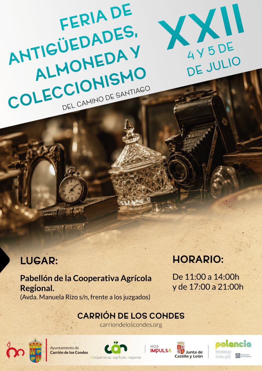 Cartel de la XXII Feria de Antigüedades en Carrión de los Condes