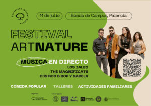 Cartel del festival ArtNature en Boada de Campos con actividades y música
