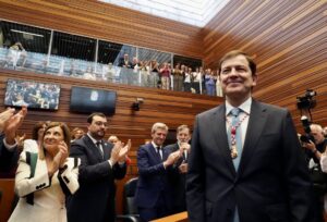 Alfonso Fernández Mañueco durante su toma de posesión como presidente de la Junta de Castilla y León