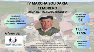 Cartel de la IV marcha solidaria en Cembrero con detalles del evento