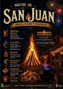 Cartel de la Noche de San Juan en Guardo con fuego y magia